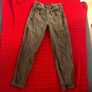 Green Cinch Waist Pants